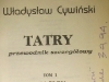 Strona tytułowa I tomu przewodnika po Tatrach autorstwa Władysława Cywińskiego (1994).